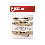 RED BY KISS Rhinestone Chain Hair Pin - 3 Pack