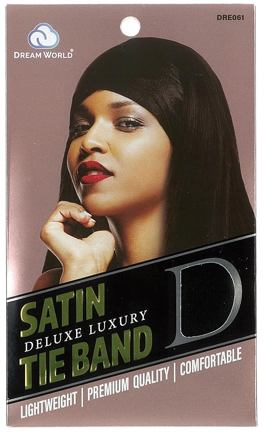Dream World Black Women's Satin Deluxe Tie Band (DRE061)