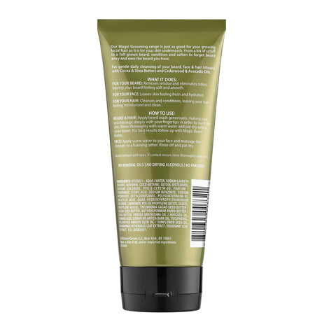 SoftSheen Carson Magic Beard Wash 3 In 1 Cleanses and Conditions for Face, Beard and Hair 6.8 oz