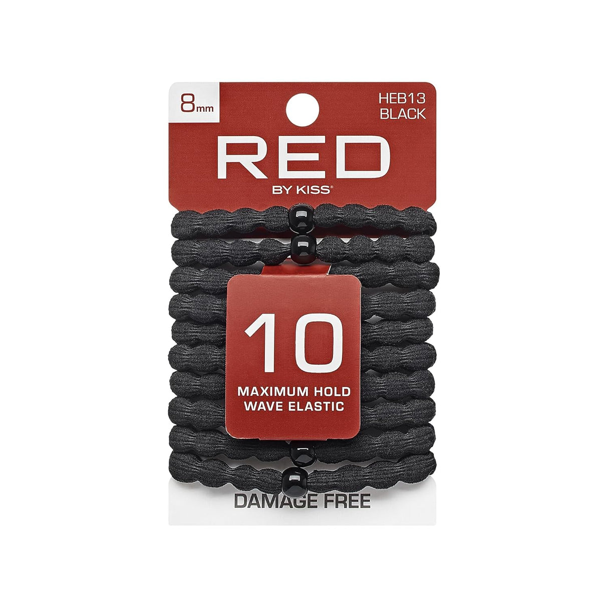 RED BY KISS Cotton Elastic Hair Band Black Hair Tie - 10 Pack