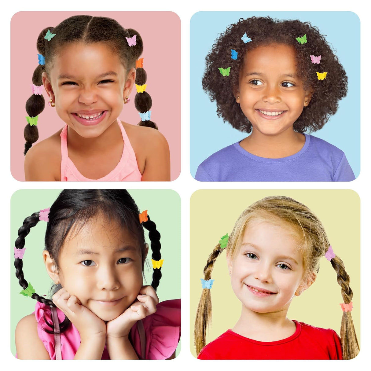 RED BY KISS Kid's Butterfly Claw Clip Ombre 24-pack