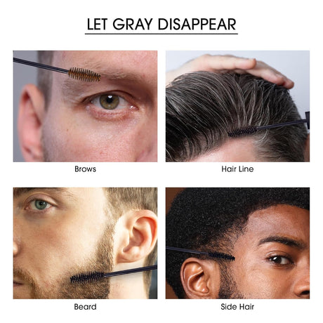 Red by Kiss Groomane Men Gray Coverage Touch-Up, Temporary Brush-On Hair Color for Beards, Sideburns Root & Brows