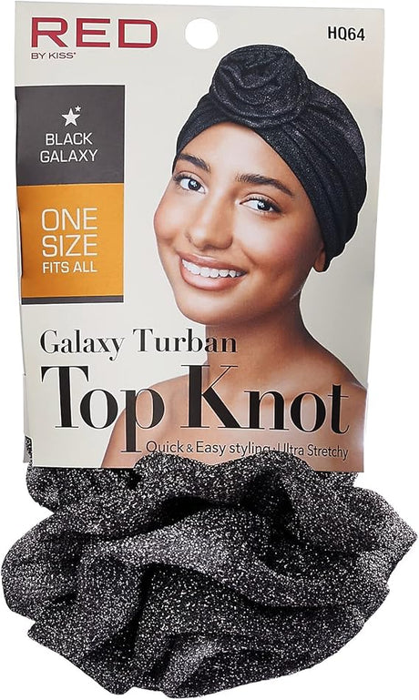 RED BY KISS SPARKLE TOP KNOT TURBAN