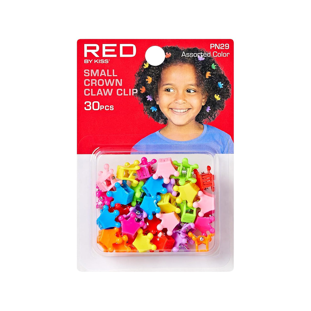 RED BY KISS Kid's Small Crown Claw Clip 30-Pack