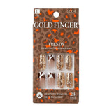 Gold Finger Fashion Nails – Trendy Gel Press-Ons for Salon-Perfect Look GD04