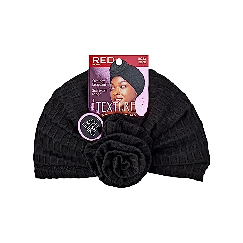 Red Texture Top Knot Turban