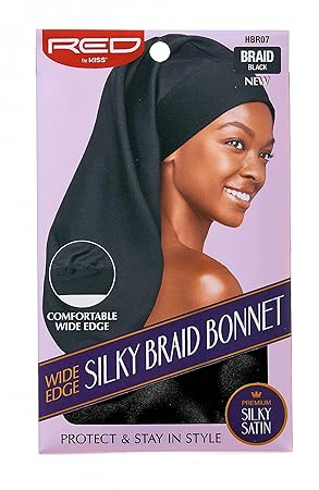 Red by Kiss Luxury Satin Wide-Edge Braid Bonnet Ultimate Protection & Style