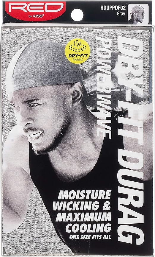 KISS Gray Powerwave Dry-Fit Durag Moisture Wicking and Maximum Cooling
