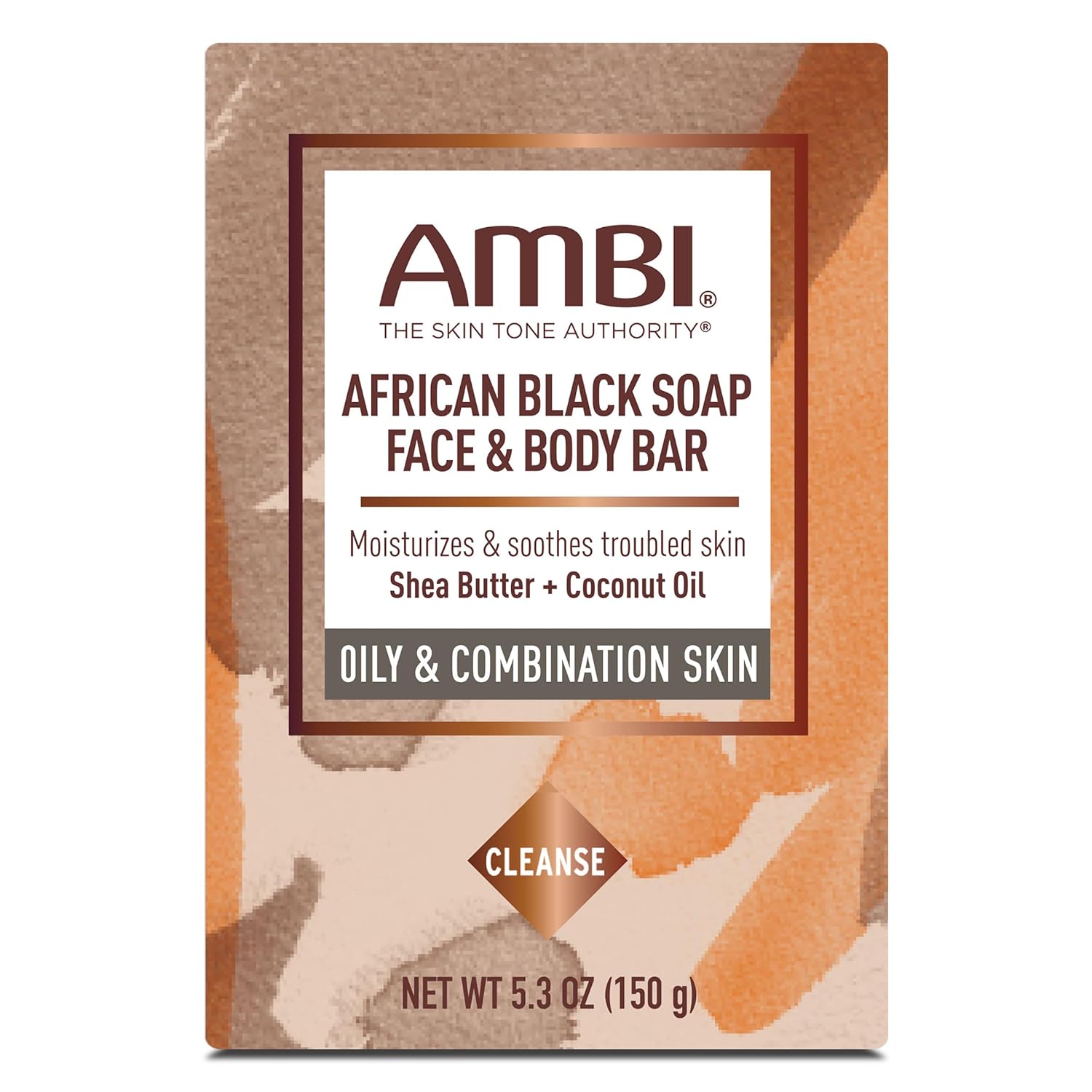 AMBI Black Soap Cleansing Bar 5.3oz, Deep Pore Detox & Nourishing Care-1