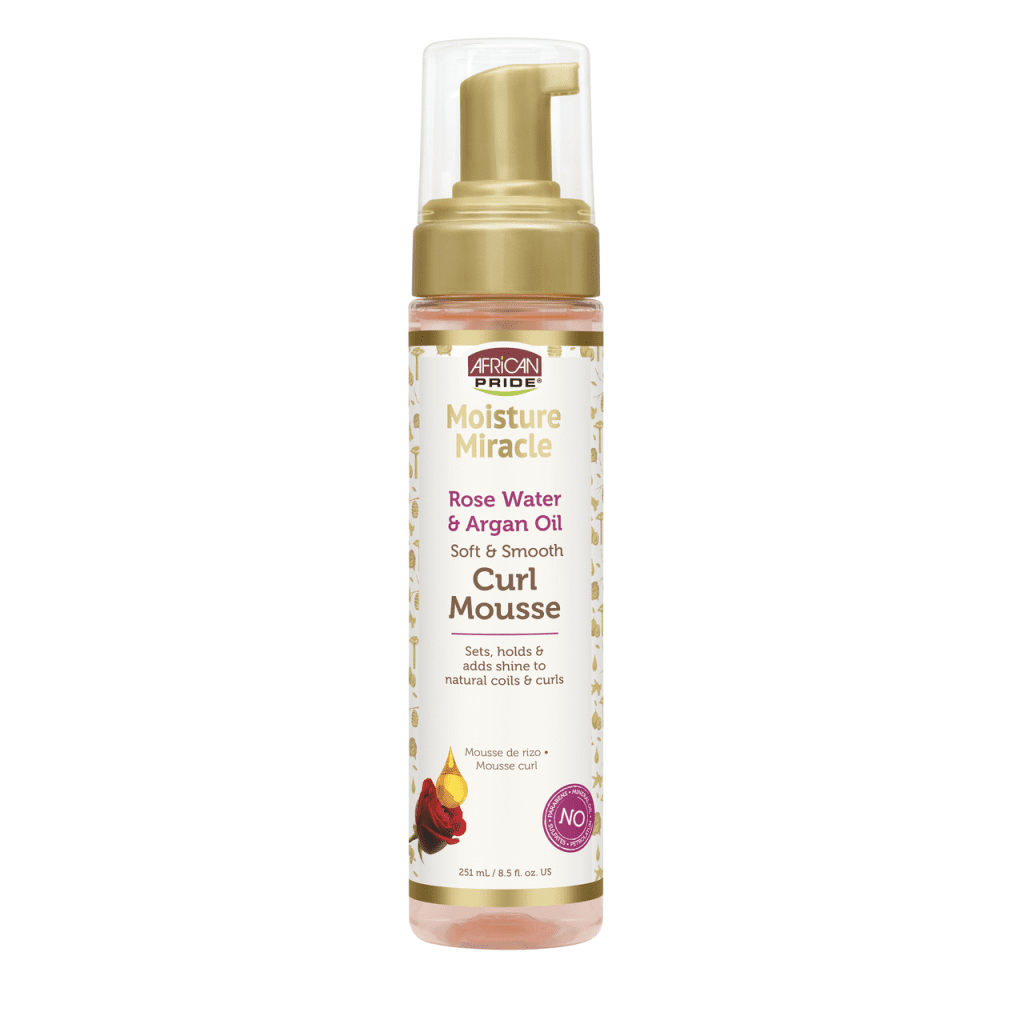 African Pride Moisture Miracle Rose Water & Argan Oil Curl Mousse 8.5 oz
