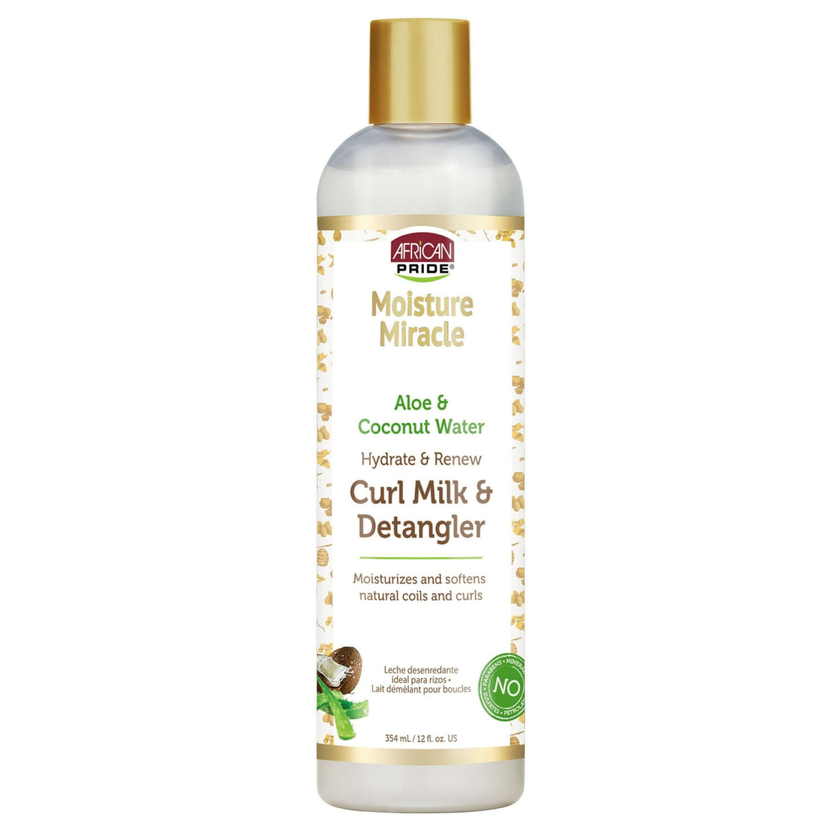 African Pride Moisture Miracle Hydrate & Renew Curl Milk & Detangler 12 oz