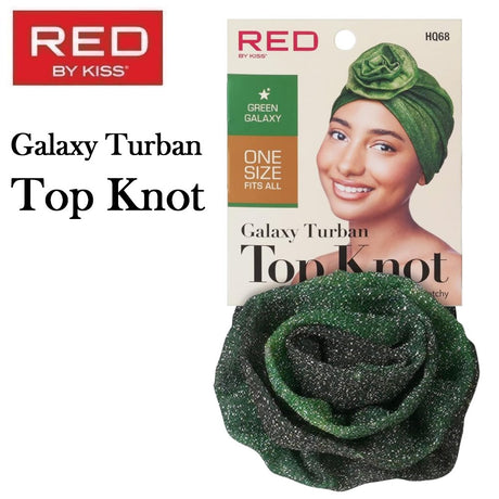 RED BY KISS SPARKLE TOP KNOT TURBAN