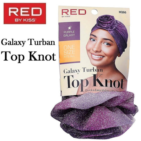 RED BY KISS SPARKLE TOP KNOT TURBAN
