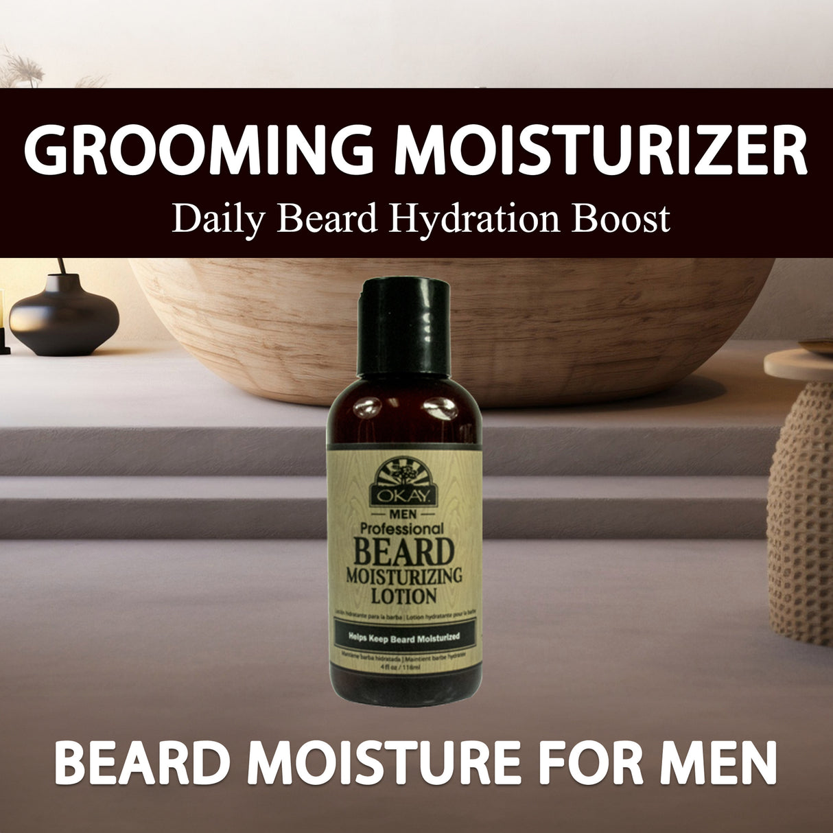 Okay Beard Moisturizing Lotion 4oz Hydrating & Softening Grooming Care for Men