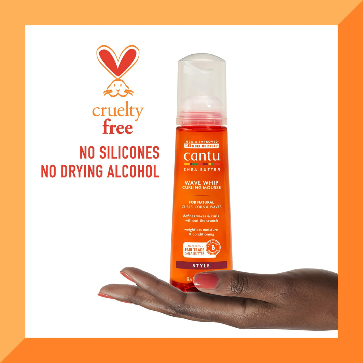 Cantu Nat Wave Whip Curling Mousse 8.4Oz-1