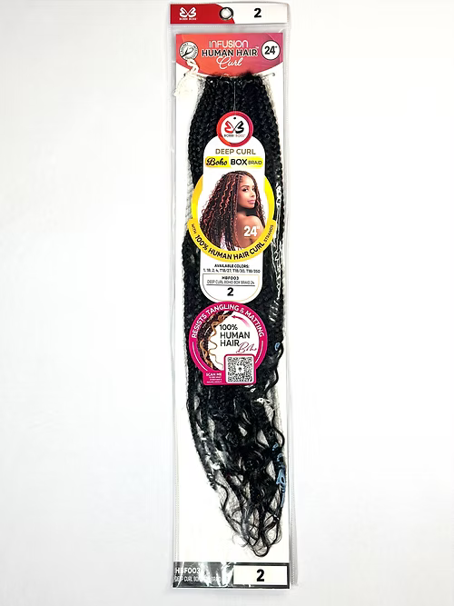 Deep Curl Boho Box Braid 24 Crochet Braiding Hair 1
