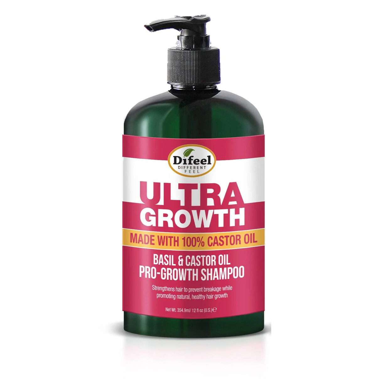 Difeel Ultra Growth Basil Castor Oil Shampoo 12 oz