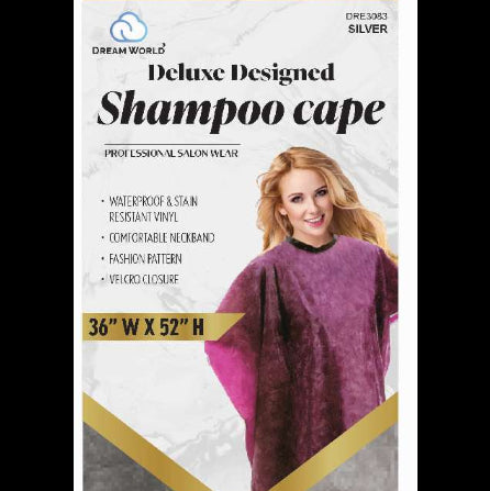 Dream Deluxe Designed Shampoo Cape, deluxe shampoo cape, hair cutting cape, professional salon cape, waterproof hair cape, salon styling cape, protective hair cape, barber hair cape, hairdressing cape for adults, deluxe hair cape, cape for wet hair, salon hair care cape, hair treatment protective cape, hair styling cape for salons, deluxe salon hair cape, shampoo cape for home use
