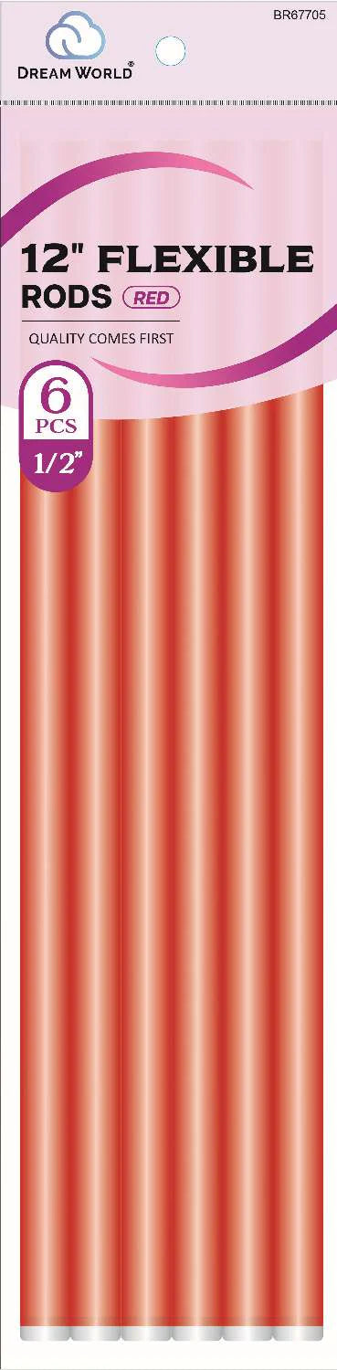 Dream World 12-inch flexible rods, heat-free curling rods, reusable hair curlers, long hair curlers, bouncy curls rods, salon hair styling tools, home hair curlers, flexible curling rods, overnight curl rods, hair curling tools, all hair type curlers, lightweight flexi rods, hair styling curl rods, professional curling rods, easy-to-use hair curlers