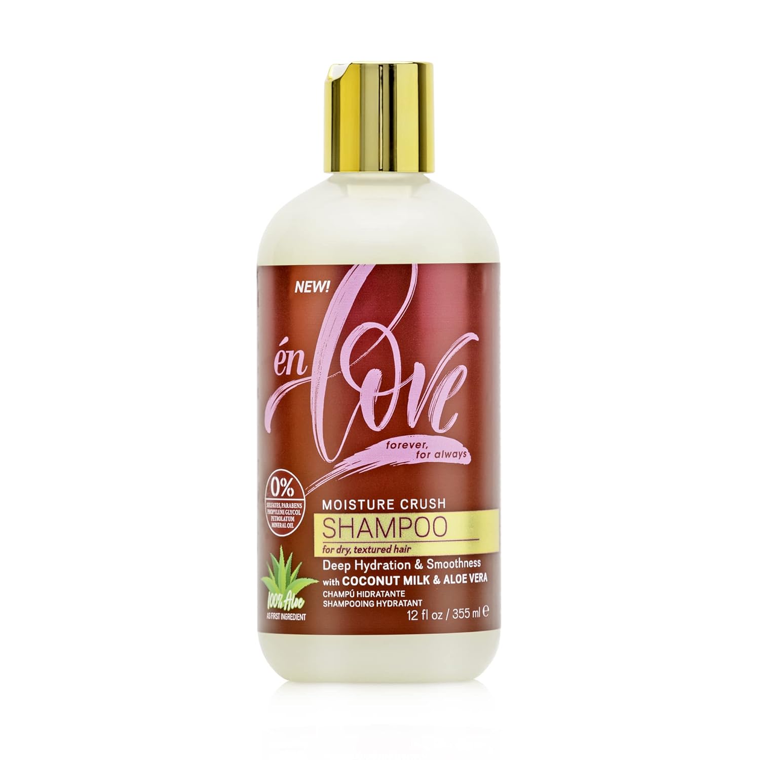En Love Moisture Crush Coconut Milk & Aloe Vera Shampoo 12oz, En Love moisturizing shampoo, coconut milk hair shampoo, aloe vera hair shampoo, hydrating shampoo for dry hair, nourishing shampoo for natural hair, En Love 12oz hair care, softening hair shampoo, moisturizing shampoo for curls, gentle cleansing shampoo, daily use hair shampoo, frizz control shampoo, strengthening hair shampoo, hair repair shampoo, smooth shiny hair shampoo, En Love hydrating hair treatment