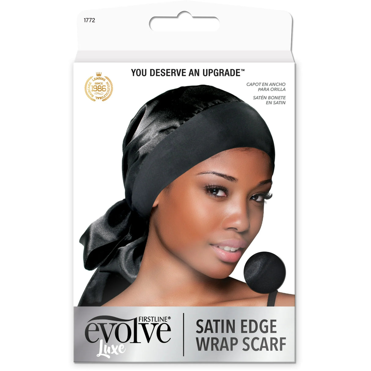 Evolve Satin Edge Wrap Scarf Black (1772)