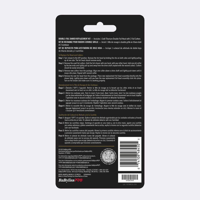BaBylissPRO FXONE Gold Double Foil Shaver Replacement Foil and Cutter