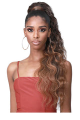 Bobbi Boss Body Wave Human Hair Blend Tress Up Ponytail  - 28"