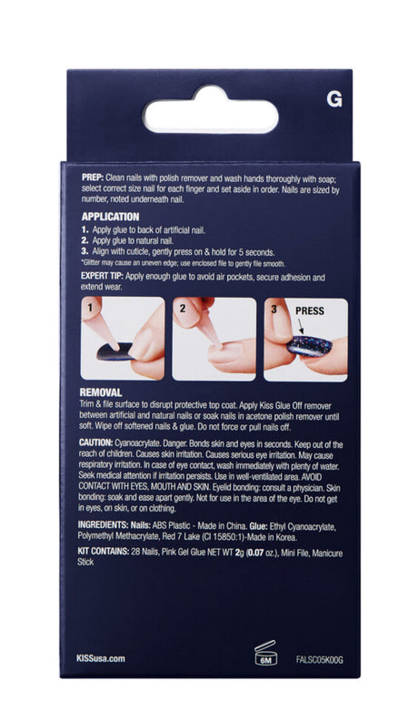 KISS Gel Fantasy Allure – Ready-to-Wear False Nail Shine, Medium Square FA03Y0