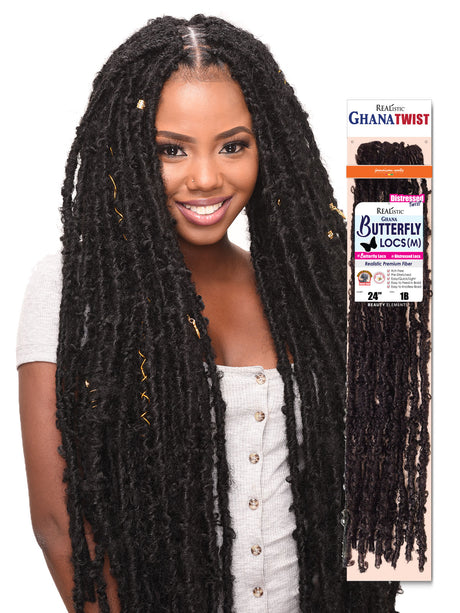 Ghana Butterfly Locs – 24 Inch Soft, Lightweight, Pre-Looped Crochet Hair