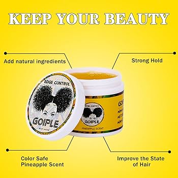 Goiple Edge Control Pineapple Scent 4oz Long-Lasting Strong Hold Hair Styling Gel