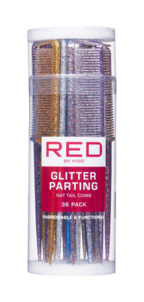 RED BY KISS Parting Rat Tail Comb Bulk Glitter 36 Pack