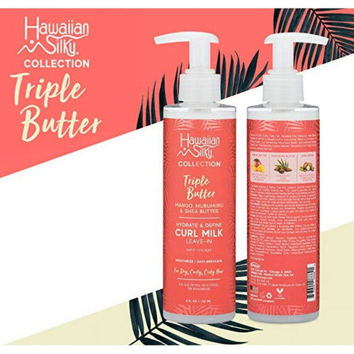 H/Silky Triple Butter Curl Milk Leave-In 8oz Moisturizing & Frizz Control