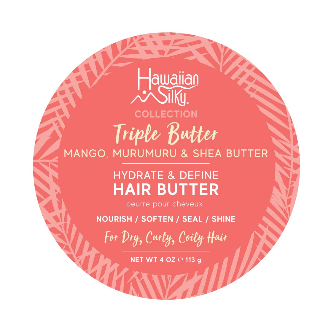 H/Silky Triple Butter Hair Butter 4oz Deep Moisture & Hair Repair