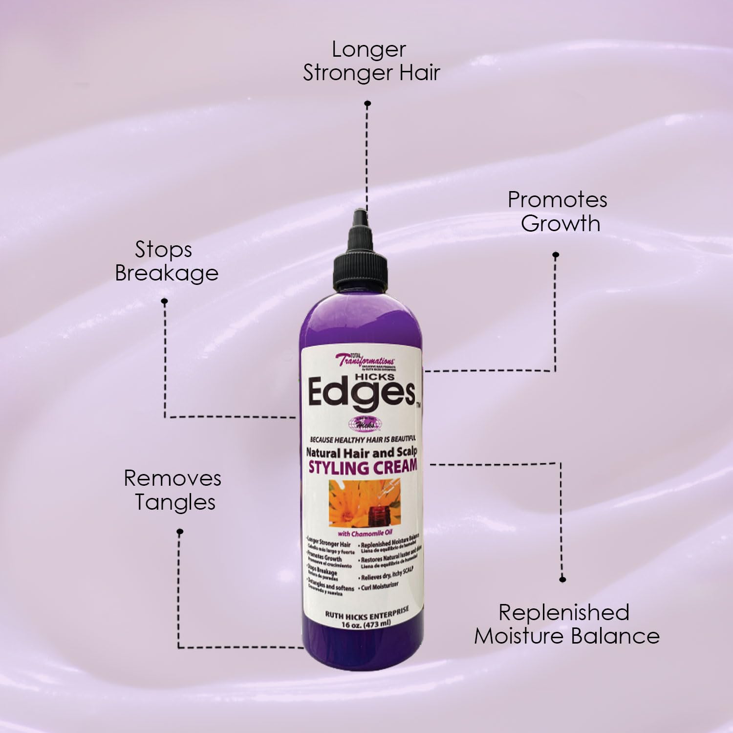 Hick Edges Styling Cream 16oz Extra Hold, Smoothing, Nourishing Formula-1