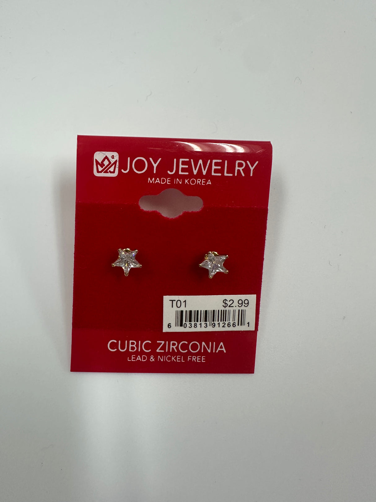 Joy Jewelry Sterling Silver Cubic Zirconia Earring (T01)