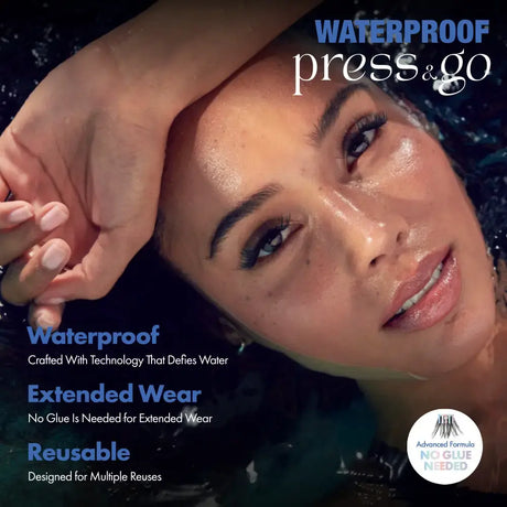 IEnvy Press & Go, Self-Adhesive Cluster Lash & Applicator Kit Waterproof, Reusable, No Glue Needed