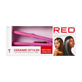 RED BY KISS Ceramic Styler Flat Iron 450°F High Heat & Smooth Glide