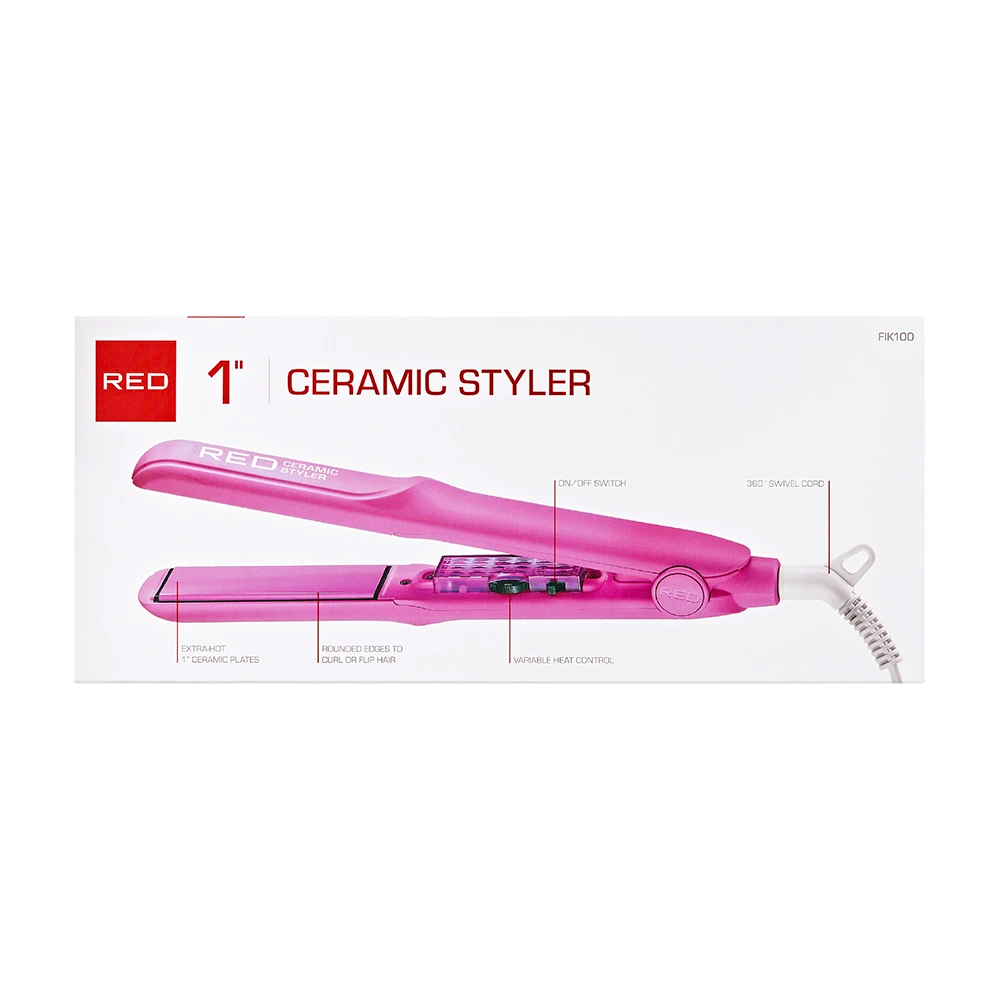 RED BY KISS Ceramic Styler Flat Iron 450°F High Heat & Smooth Glide