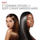RED BY KISS Ceramic Styler Flat Iron 450°F High Heat & Smooth Glide