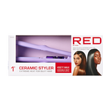 RED BY KISS Ceramic Styler Flat Iron 450°F High Heat & Smooth Glide