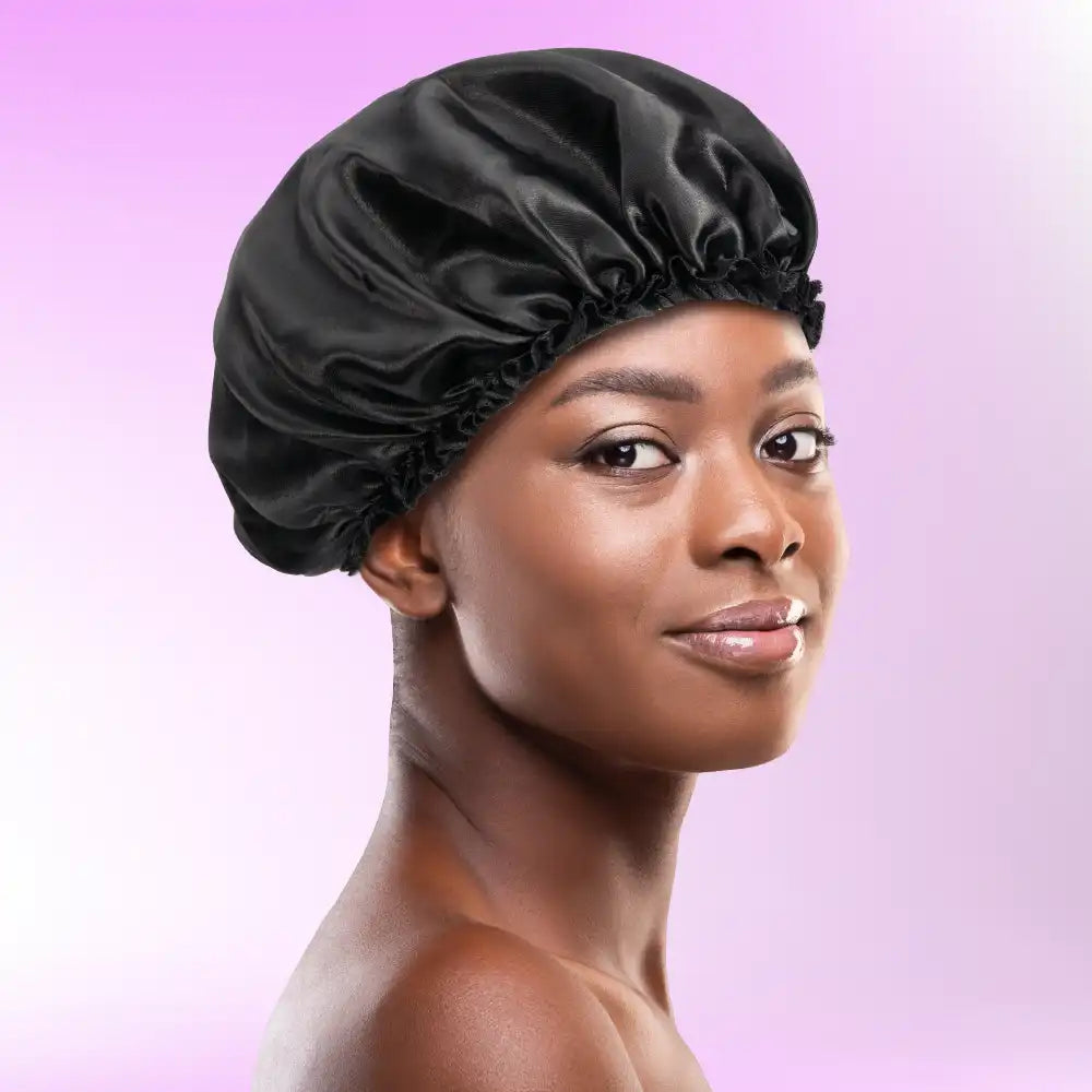 RED BY KISS Satin Bonnet Black Large (HSAP03)