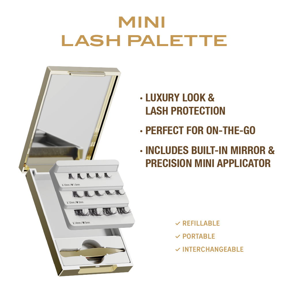 VLuxe By IEnvy Mini Lash Palette with Mirror & Tweezer Applicator (No Lashes Included)