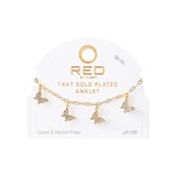 RED BY KISS Jewelry - 14K Gold Plated Anklet Anchor