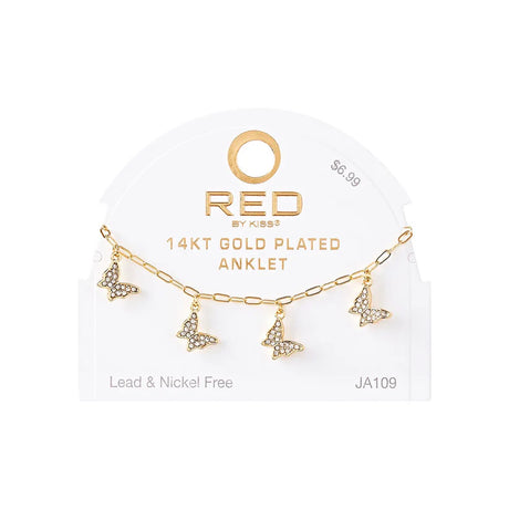 RED BY KISS Jewelry - 14K Gold Plated Anklet Anchor