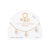 RED BY KISS Jewelry - 14K Gold Plated Anklet Anchor