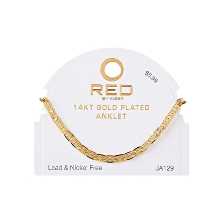 RED BY KISS Jewelry - 14K Gold Plated Anklet Anchor