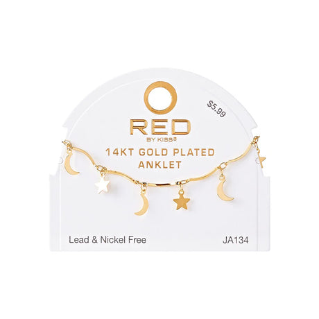 RED BY KISS Jewelry - 14K Gold Plated Anklet Anchor