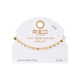 RED BY KISS Jewelry - 14K Gold Plated Anklet Anchor