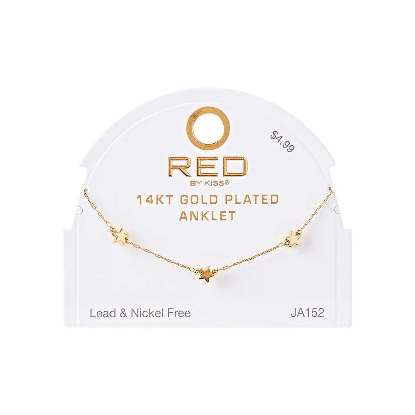 RED BY KISS Jewelry - 14K Gold Plated Anklet Anchor