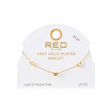 RED BY KISS Jewelry - 14K Gold Plated Anklet Anchor